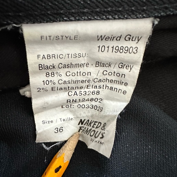 Naked & Famous Cashmere Black Denim - Picture 6 of 8